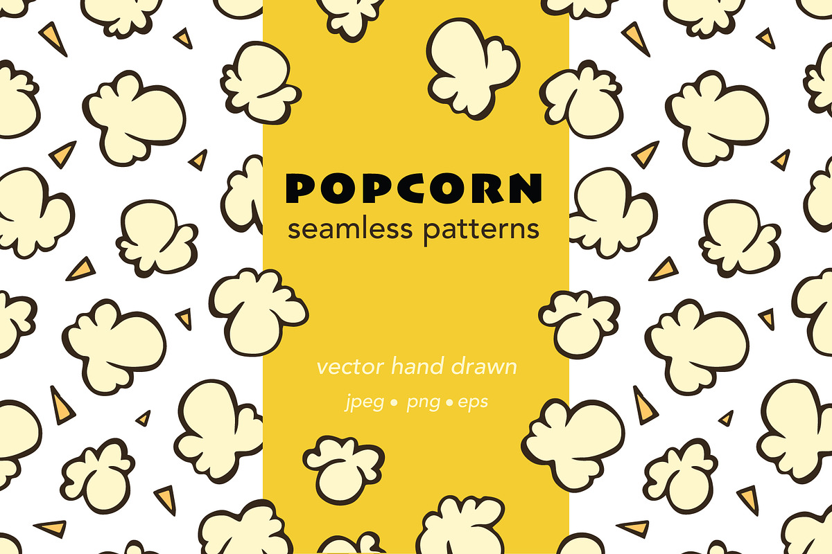 Popcorn seamless vector patterns in Patterns - product preview 8