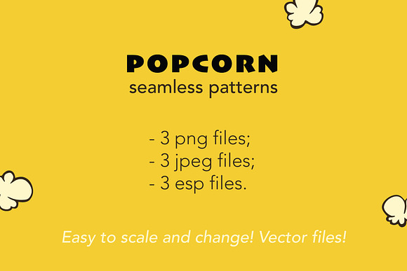 Popcorn seamless vector patterns in Patterns - product preview 7