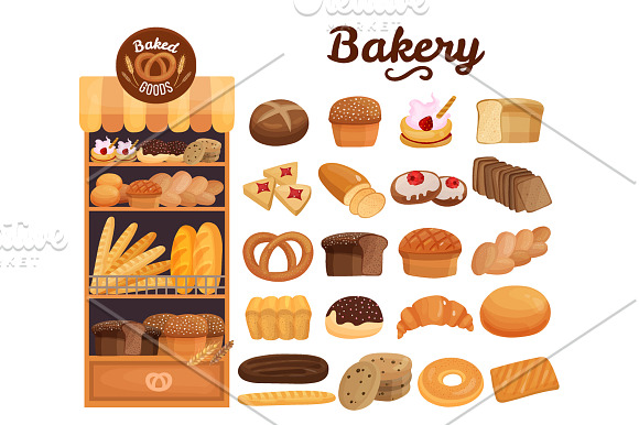 Bread and Bakery Set in Illustrations - product preview 3