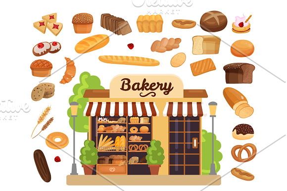 Bread and Bakery Set in Illustrations - product preview 5