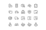 Line Shipping Icons