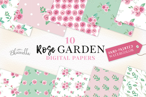 Pink Rose Watercolor Patterns Floral