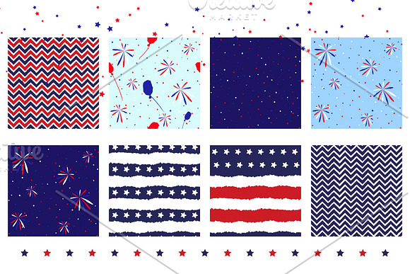 4th July grunge pattern pack in Patterns - product preview 2