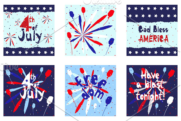 4th July grunge pattern pack in Patterns - product preview 7
