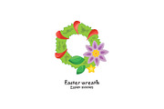 vector illustration. Easter wreath 