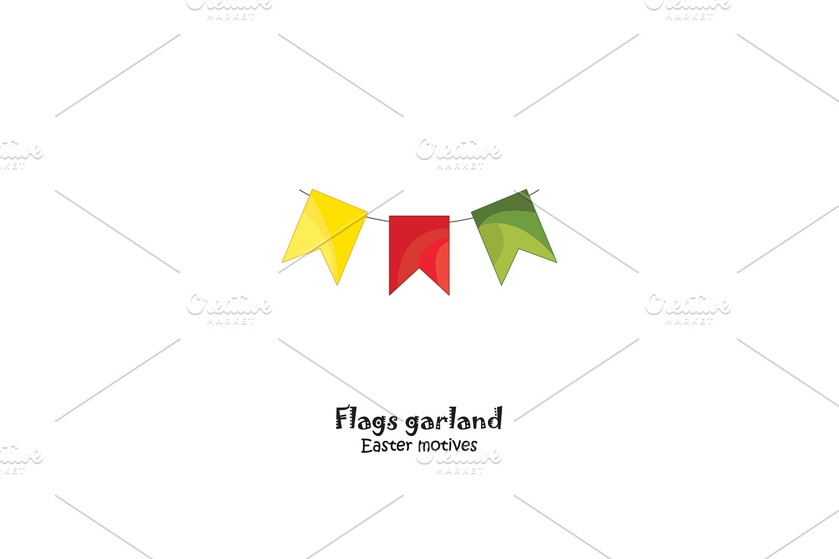 Flags garland, holiday decoration in Graphics - product preview 8