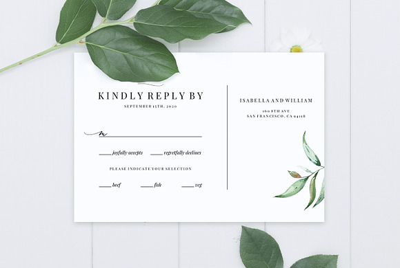 Wedding RSVP Card Template, Aurora in Wedding Templates - product preview 1