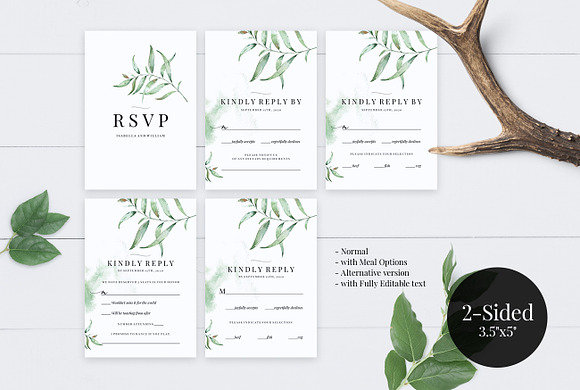 Wedding RSVP Card Template, Aurora in Wedding Templates - product preview 2