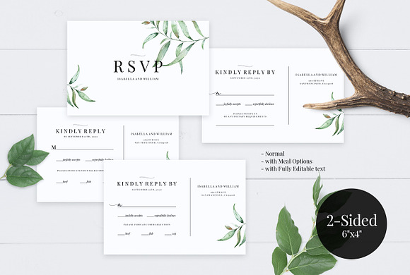 Wedding RSVP Card Template, Aurora in Wedding Templates - product preview 3