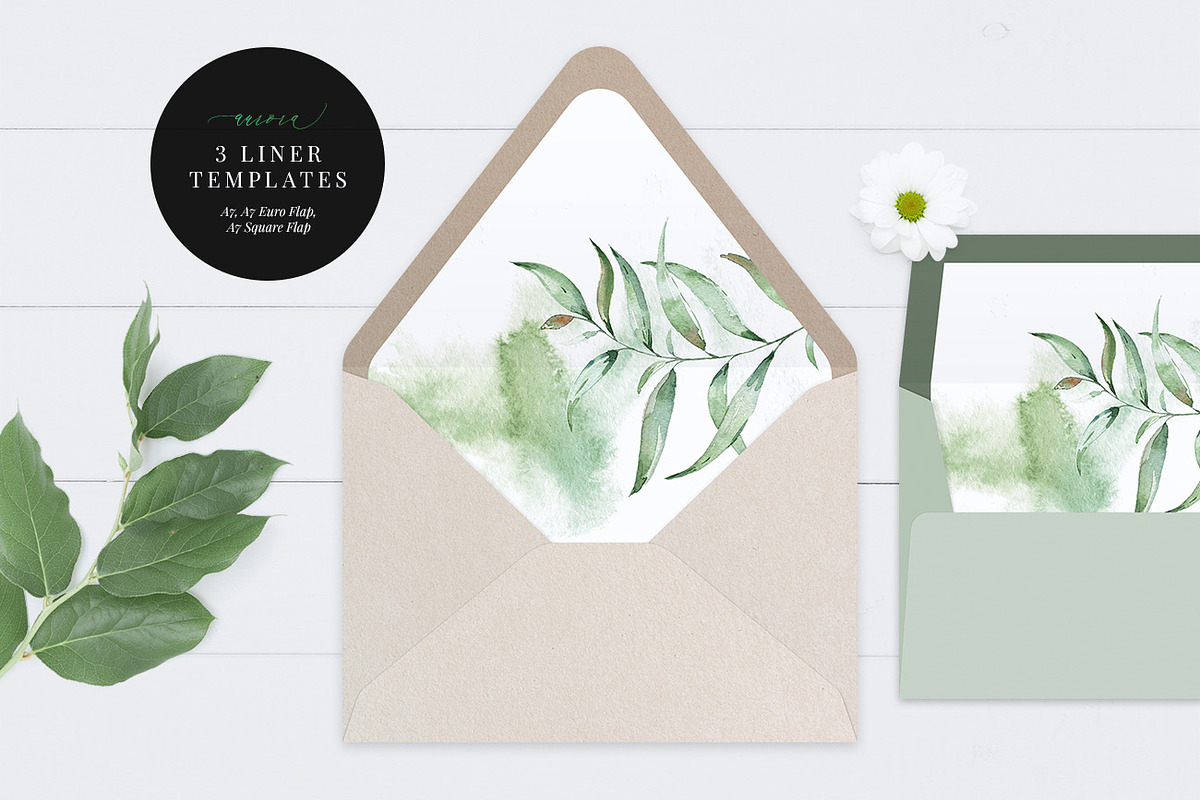 Printable Envelope Liner, Aurora in Wedding Templates - product preview 8