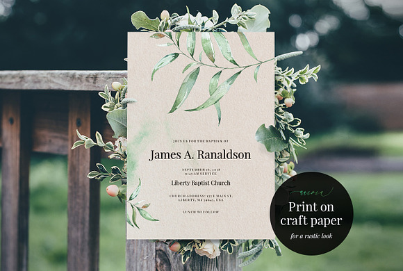 Baptism Invitation Template, Aurora in Card Templates - product preview 3