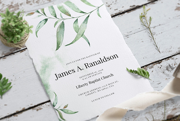 Baptism Invitation Template, Aurora in Card Templates - product preview 4