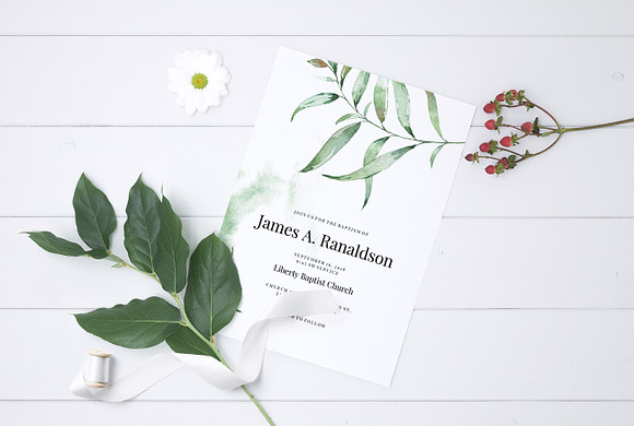 Baptism Invitation Template, Aurora in Card Templates - product preview 5