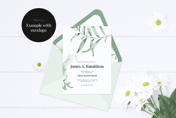 Baptism Invitation Template, Aurora in Card Templates - product preview 6