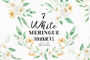 White Floral Bouquet Flower Set