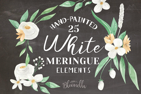 Flower Wedding Watercolor Elements
