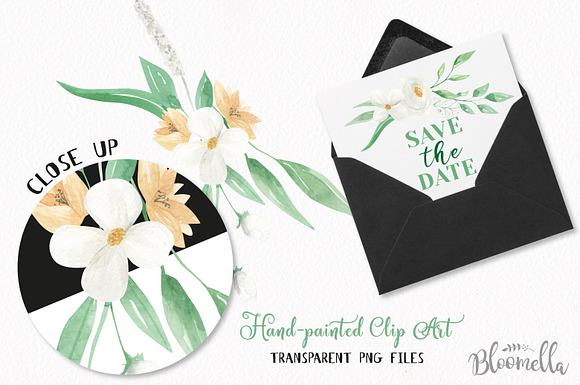 Flower Wedding Watercolor Elements in Illustrations - product preview 1