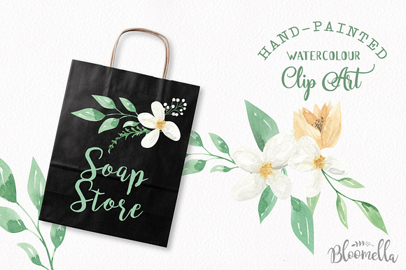 Flower Wedding Watercolor Elements in Illustrations - product preview 2