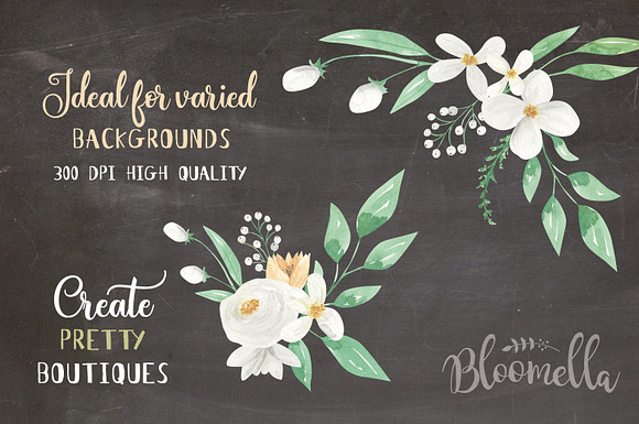 Flower Wedding Watercolor Elements in Illustrations - product preview 3