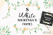 White Flower Frames Watercolor Set