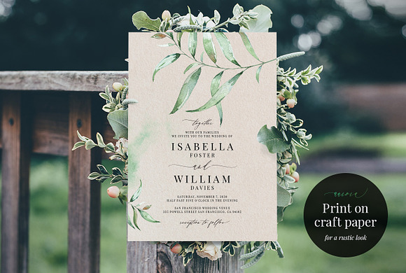 Wedding Invitation Suite, Aurora in Wedding Templates - product preview 1
