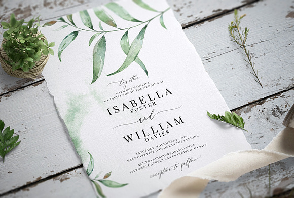 Wedding Invitation Suite, Aurora in Wedding Templates - product preview 2