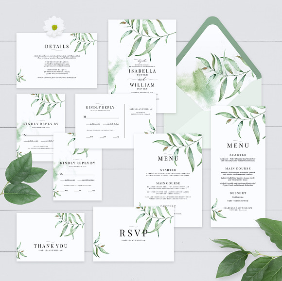 Wedding Invitation Suite, Aurora in Wedding Templates - product preview 15
