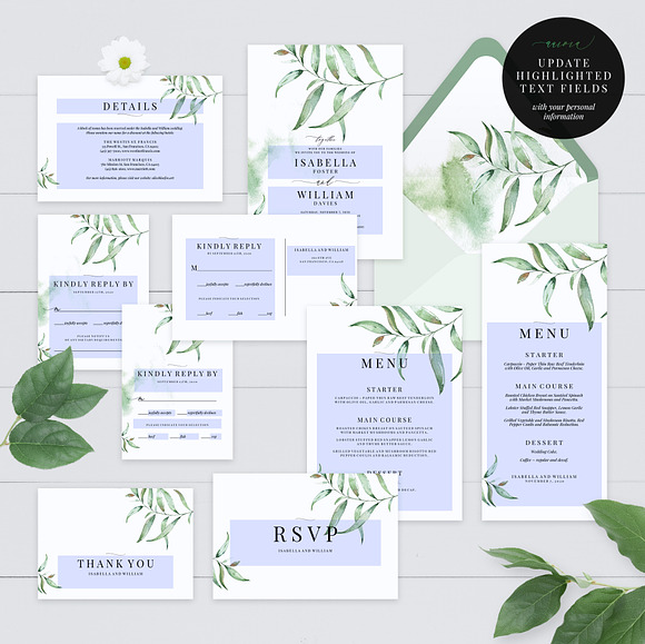 Wedding Invitation Suite, Aurora in Wedding Templates - product preview 17