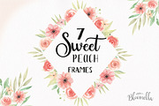 Sweet Peach Watercolor Frames Set