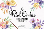 Petal Ombre Bouquets Watercolor Set