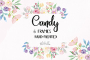 Candy Frames Watercolor Flowers