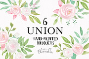 Union Watercolor Bouquets White Pink