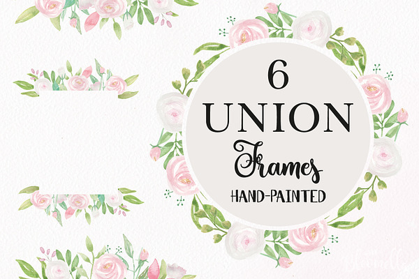Union Pink White Watercolor Frames