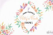 Pretty in Peach Watercolor Frames 