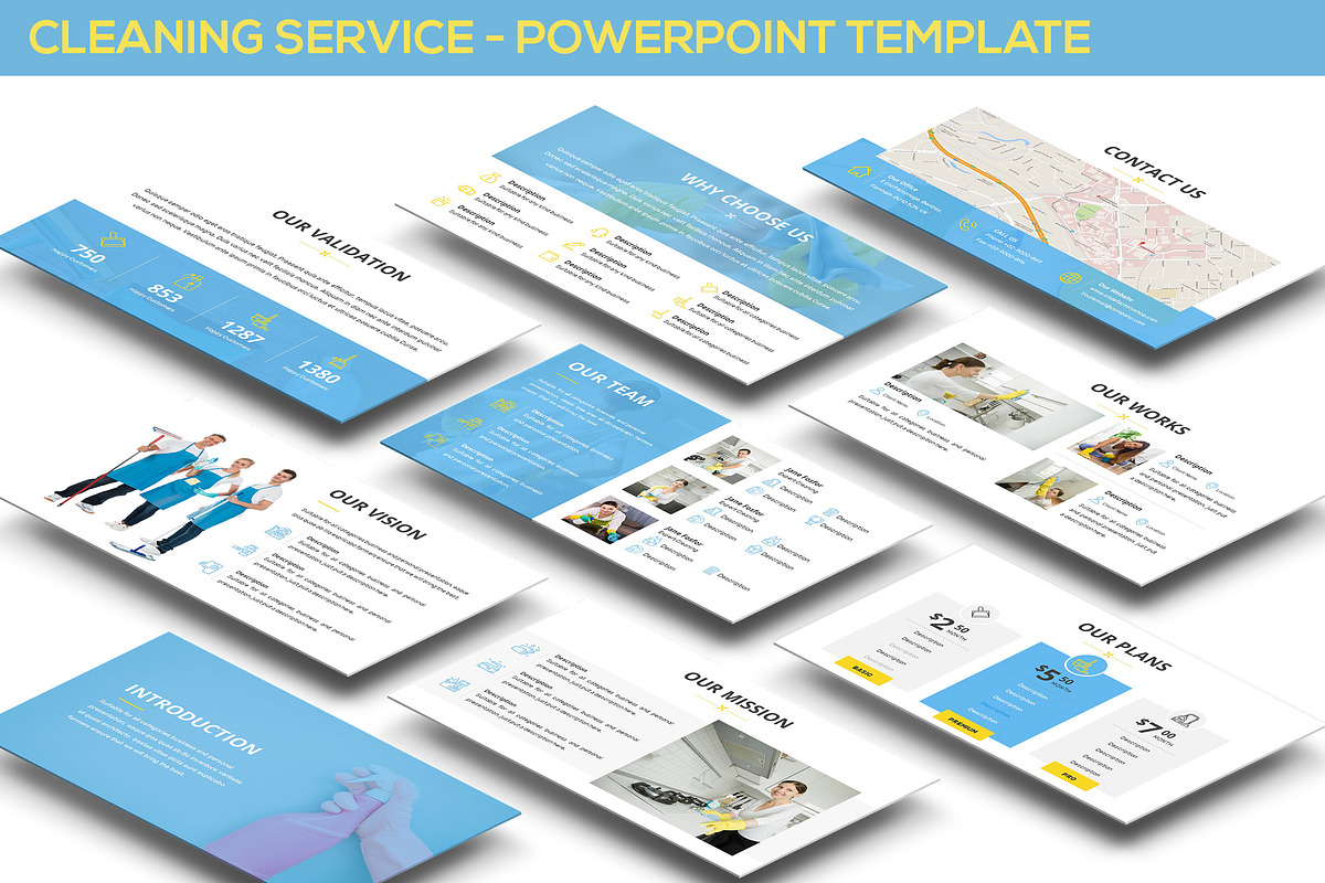 Cleaning Service Powerpoint Template in PowerPoint Templates - product preview 8