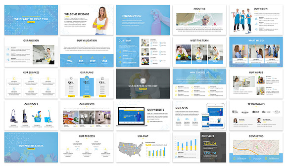 Cleaning Service Powerpoint Template in PowerPoint Templates - product preview 1