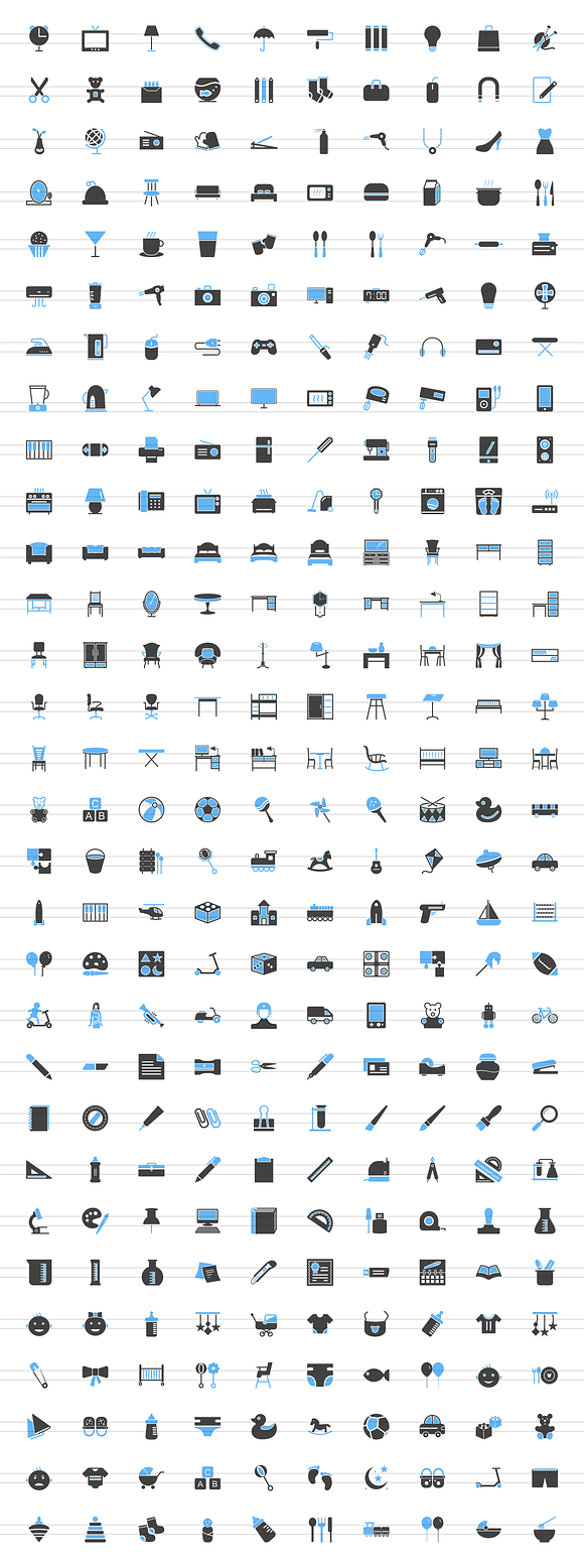 300 Objects Filled Icons in Graphics - product preview 1