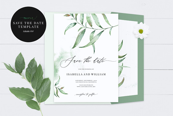 Wedding Invitation Bundle, Aurora in Wedding Templates - product preview 6
