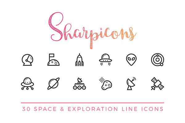 Space & Exploration Line Icons