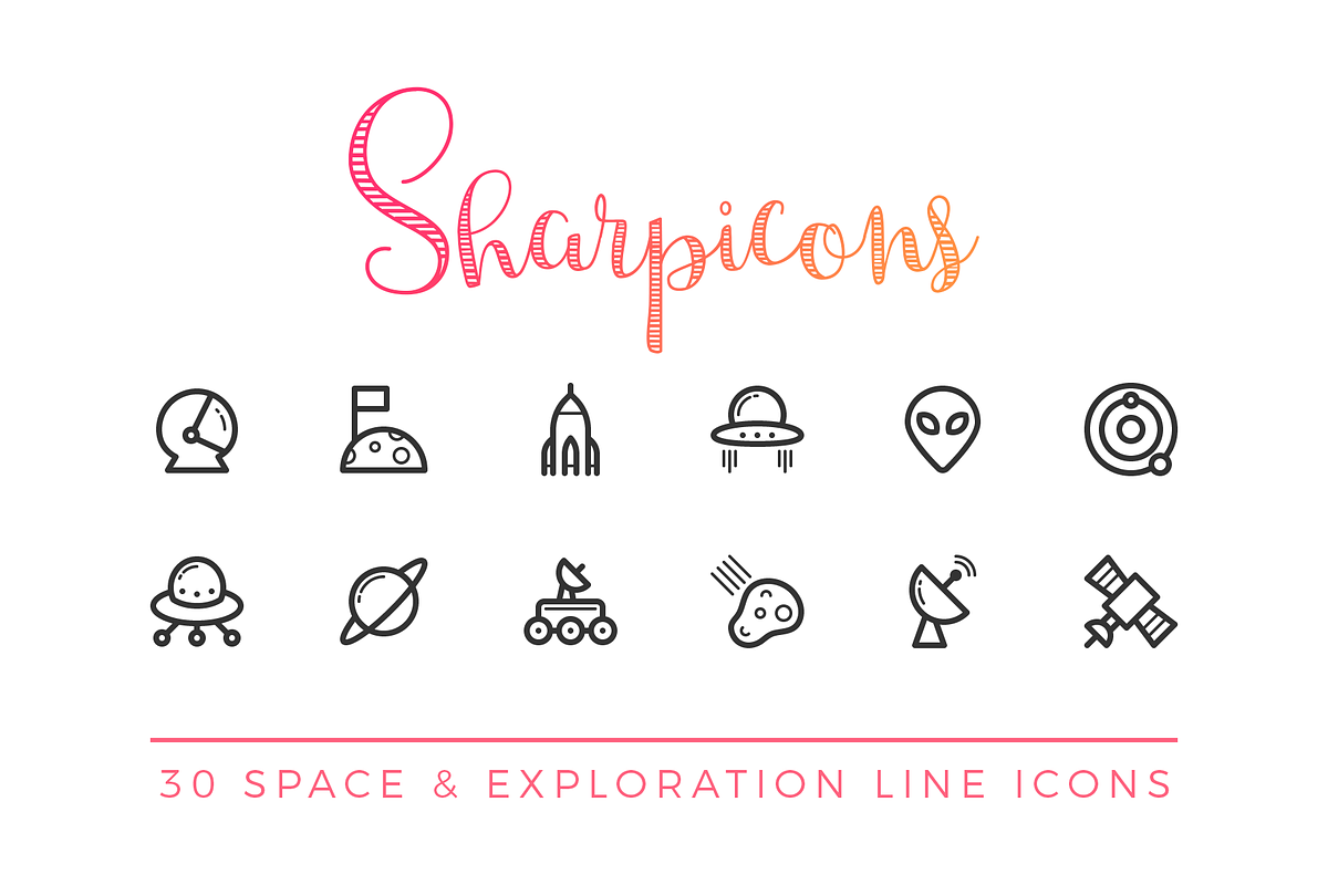 Space & Exploration Line Icons in Icons - product preview 8