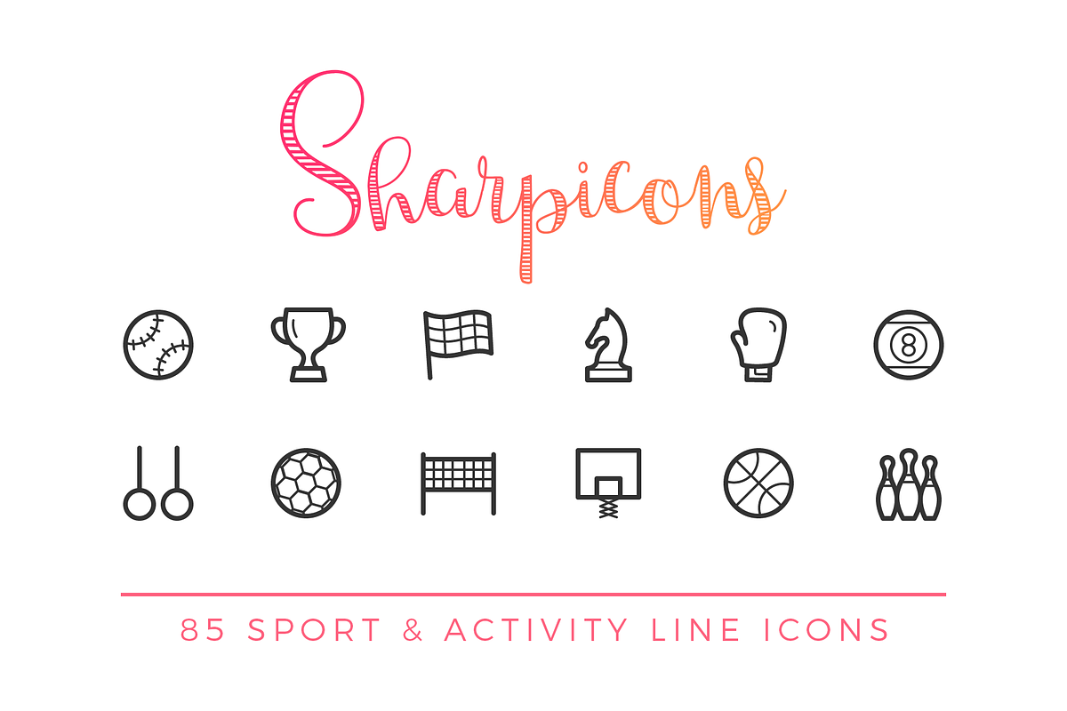 Sport & Activity Line Icons in Graphics - product preview 8