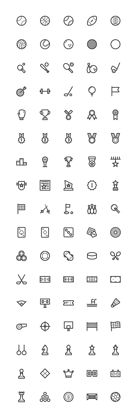 Sport & Activity Line Icons in Graphics - product preview 5