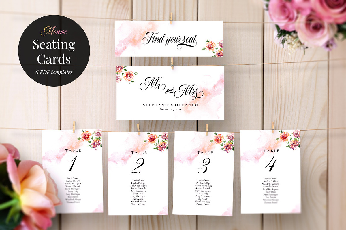 Wedding Seating Plane, Monroe in Wedding Templates - product preview 8