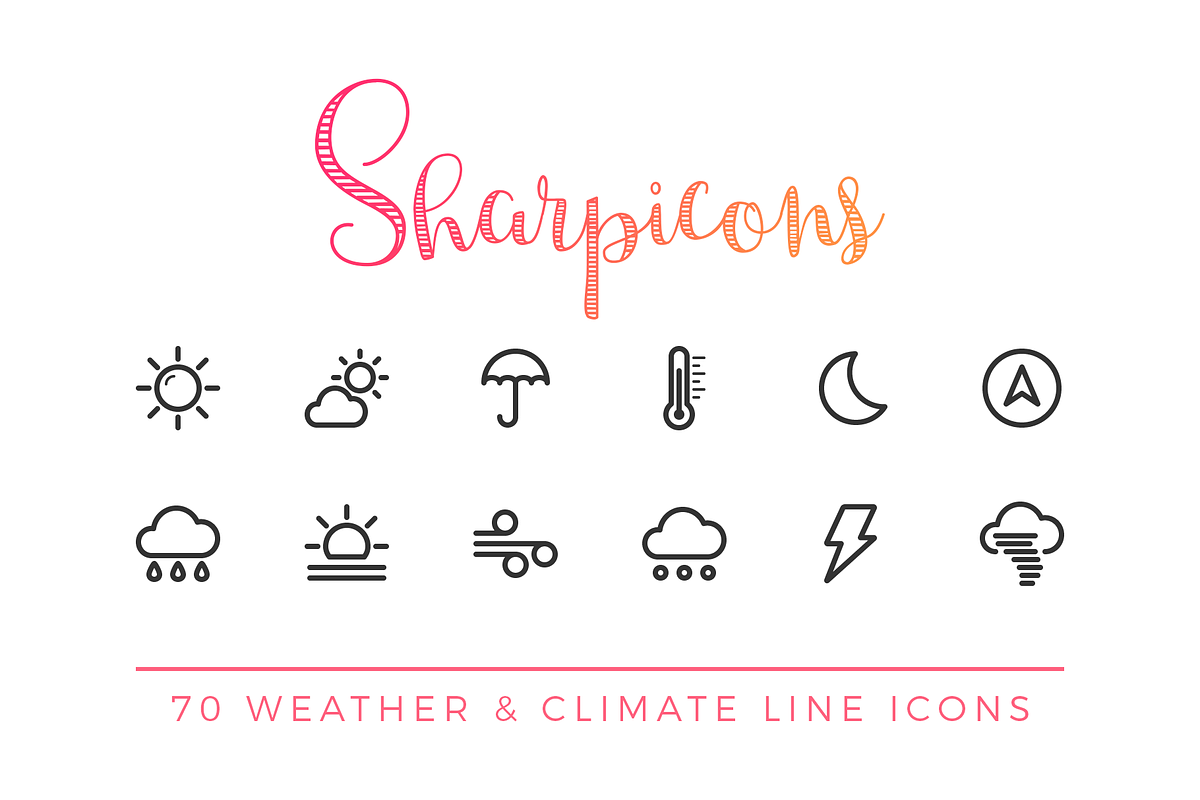 Weather & Climate Line Icons in Graphics - product preview 8