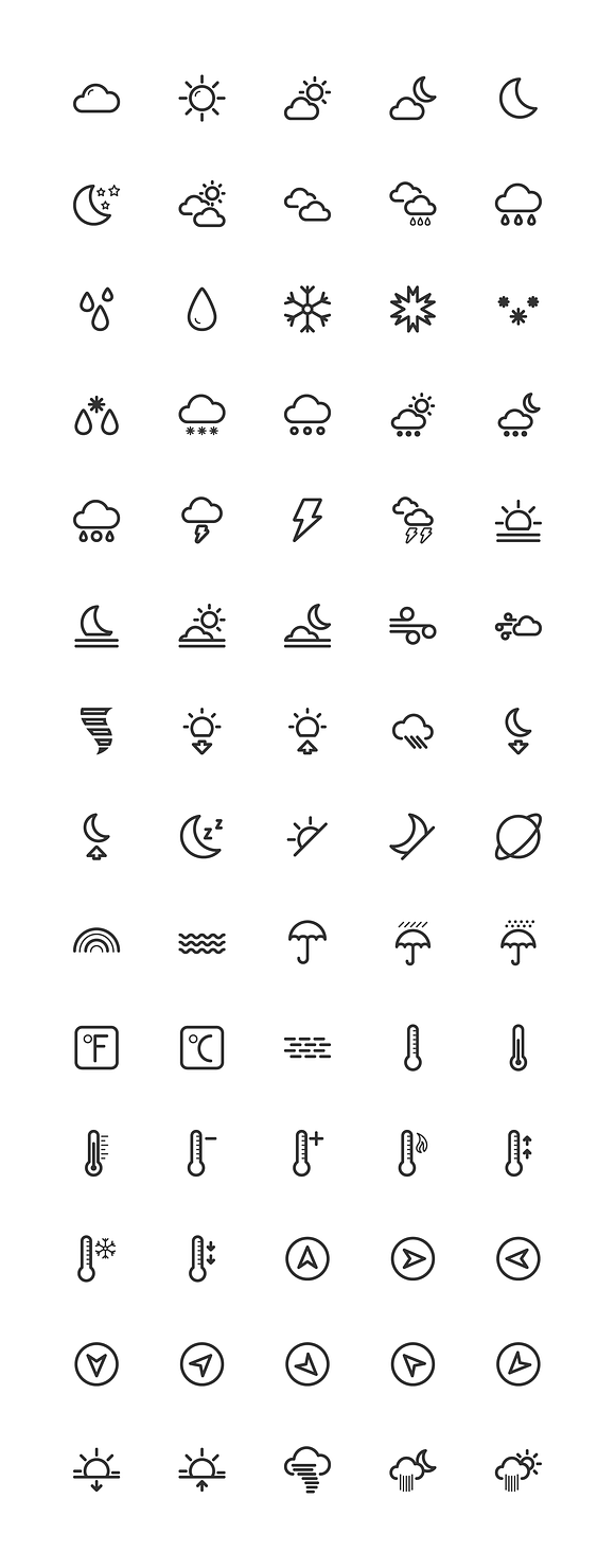 Weather & Climate Line Icons in Graphics - product preview 5