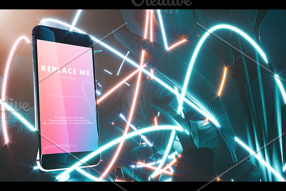 Neon Iphone Mockups Bundle in Mobile & Web Mockups - product preview 2