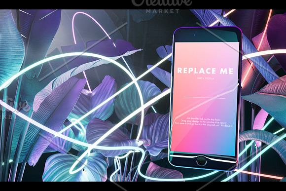Neon Iphone Mockups Bundle in Mobile & Web Mockups - product preview 4