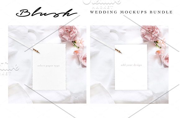 BLUSH. WEDDING MOCKUPS BUNDLE. in Product Mockups - product preview 1