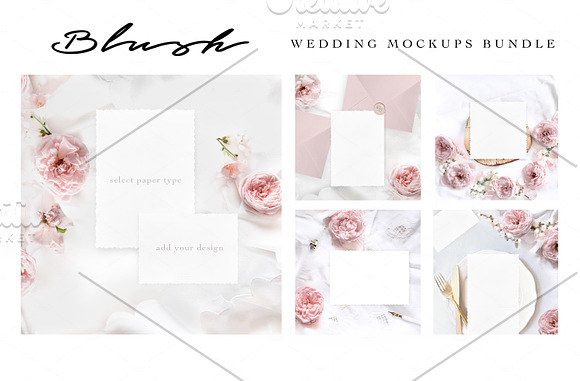 BLUSH. WEDDING MOCKUPS BUNDLE. in Product Mockups - product preview 2