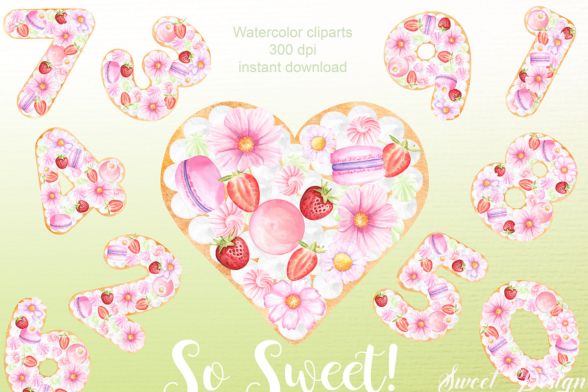 Number cakes cliparts in Illustrations - product preview 8